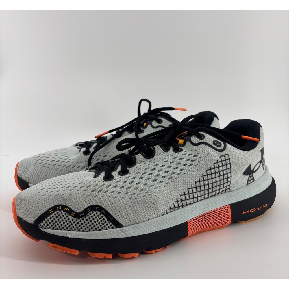 Under Armour HOVR Infinite 4 Running Shoes Men Size 11 Grey Orange  3024897-300